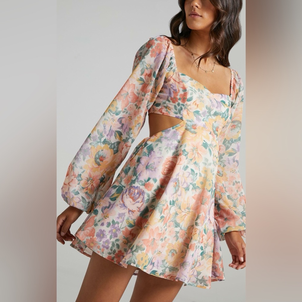 Showpo Ebonee Long Puff Sleeve Mini Dress